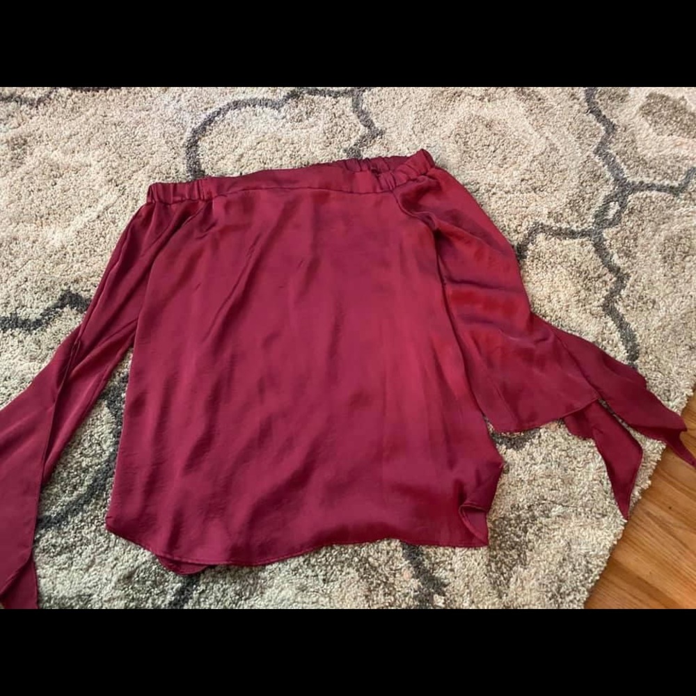 Impressions Silk off the should blouse